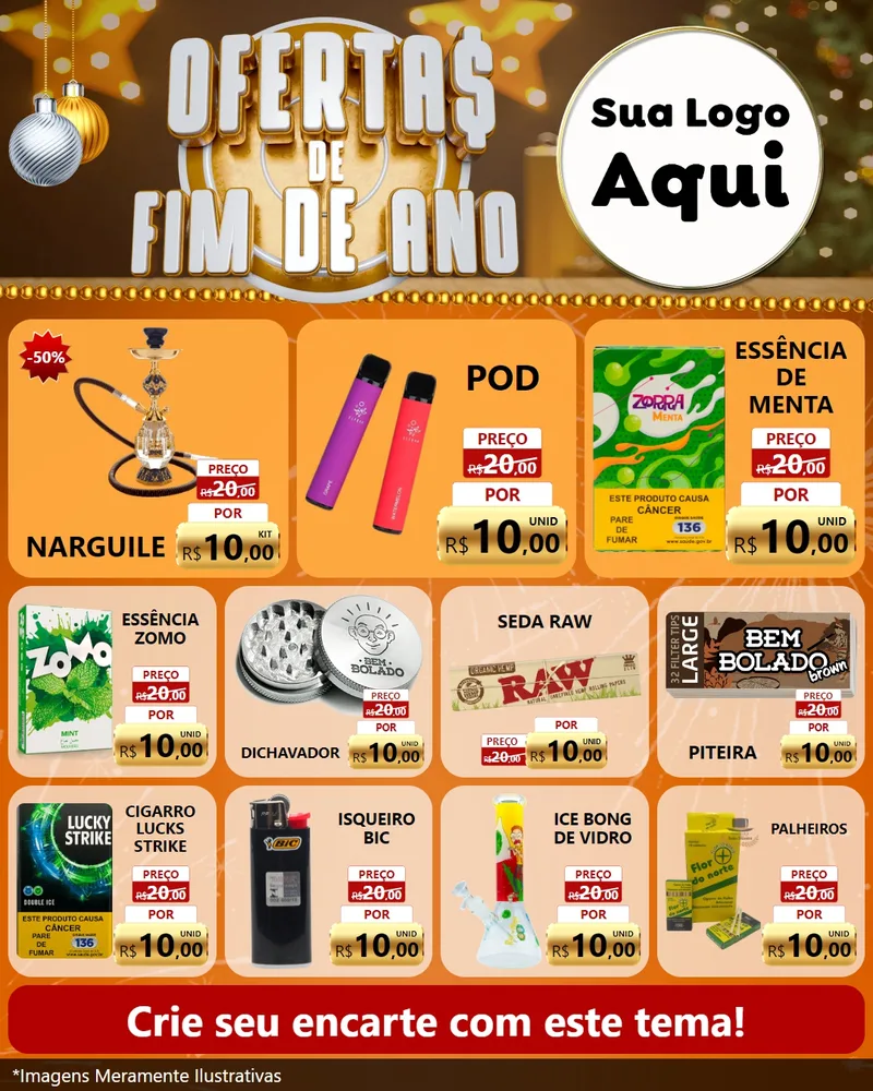 Modelo de Rede Social para Feed Instagram com o tema Ofertas de Fim de Ano para Tabacaria