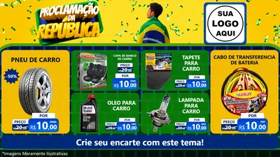 Modelo de TV para TV Horizontal com o tema Proclamação da República para Auto peças