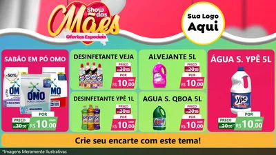 Modelo de TV para TV Horizontal com o tema Show das Mães - Ofertas Especiais para Produtos de Limpeza