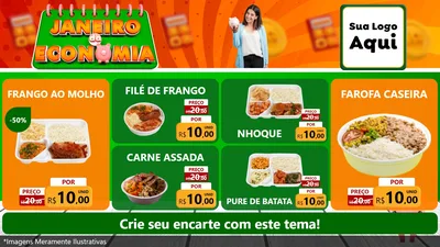 Modelo de TV para TV Horizontal com o tema Janeiro da Economia para Restaurante