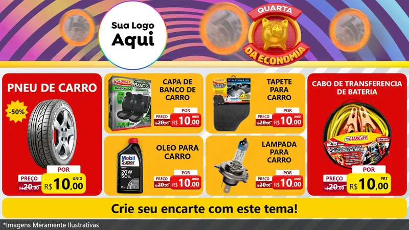 Modelo de TV para TV Horizontal com o tema Quarta da Economia para Auto peças
