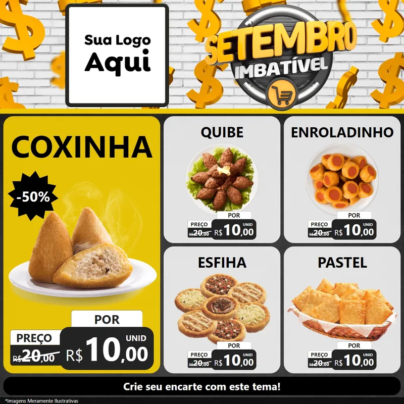 Modelo de Rede Social para Feed Facebook com o tema Setembro Imbatível para Salgadaria