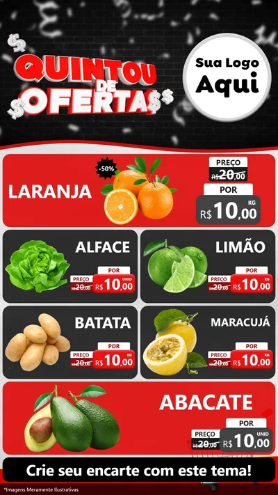 Modelo de TV para TV Vertical com o tema Quintou de Ofertas para Hortifrúti
