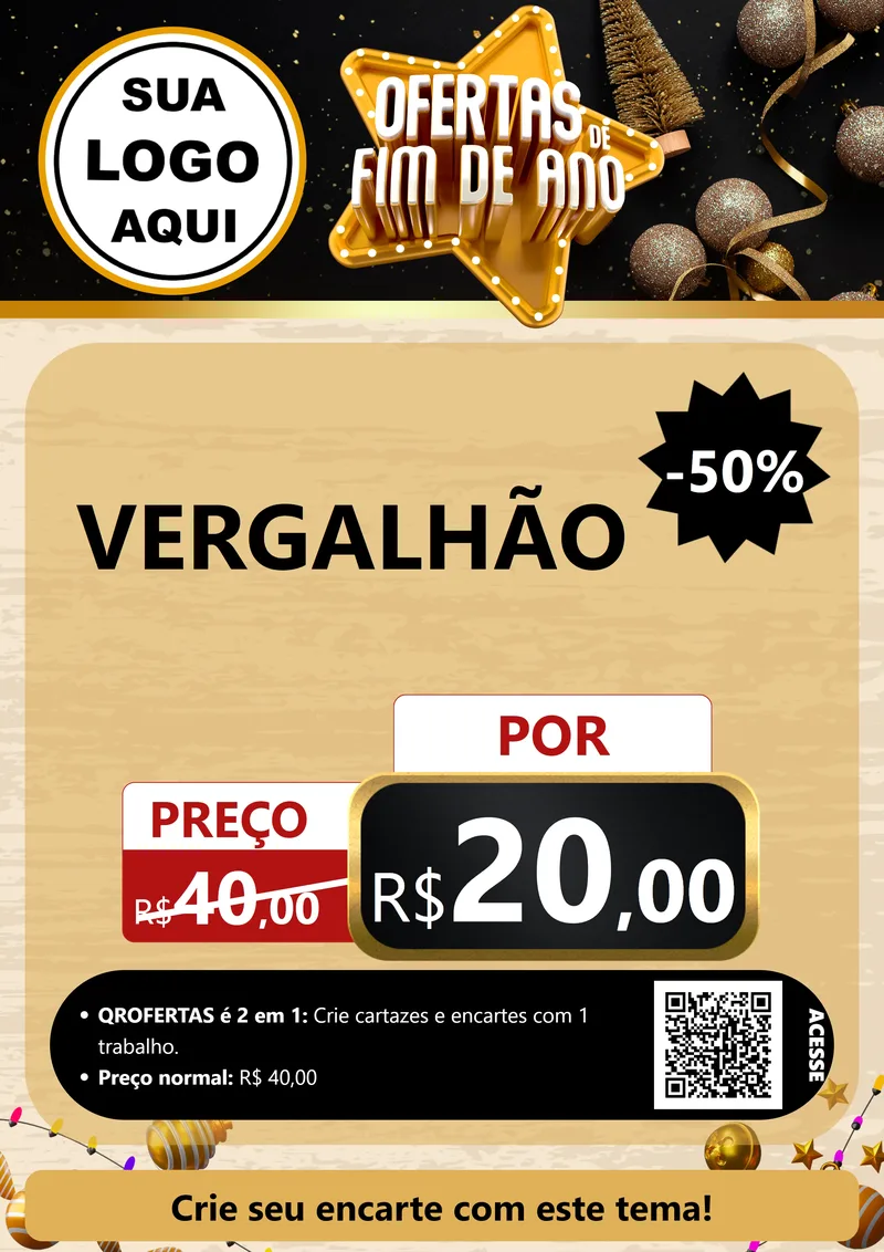 Modelo de Cartaz para Cartaz A4 Vertical com o tema Ofertas de Fim de Ano para Ferragens