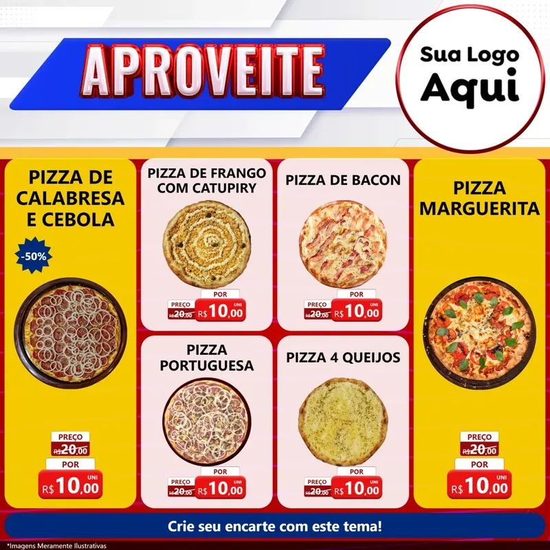 Modelo de Rede Social para Feed Facebook com o tema Aproveite para Pizzaria