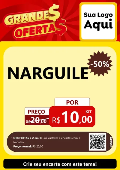 Modelo de Cartaz para Cartaz A4 Vertical com o tema Grandes Ofertas para Tabacaria