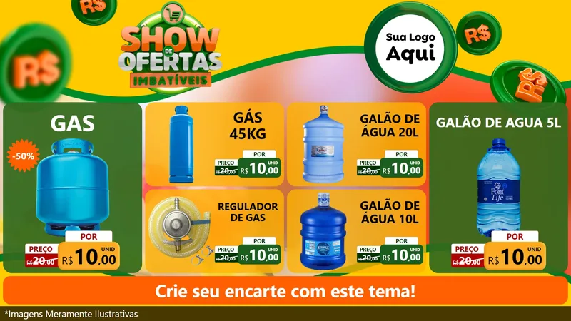 Modelo de TV para TV Horizontal com o tema Show de Ofertas Imbatíveis para Água e gás