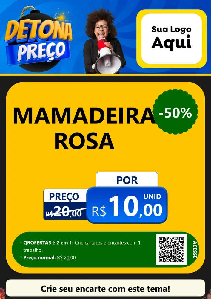 Modelo de Cartaz para Cartaz A4 Vertical com o tema Detona Preços para Bebês
