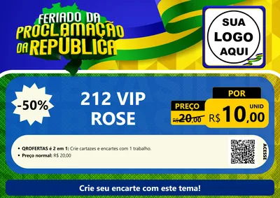 Modelo de Cartaz para Cartaz A4 Horizontal com o tema Feriado da Proclamação da República para Perfumes