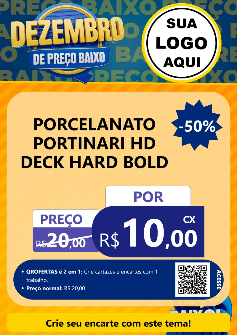 Modelo de Cartaz para Cartaz A4 Vertical com o tema Dezembro de Preço Baixo para Pisos e revestimentos