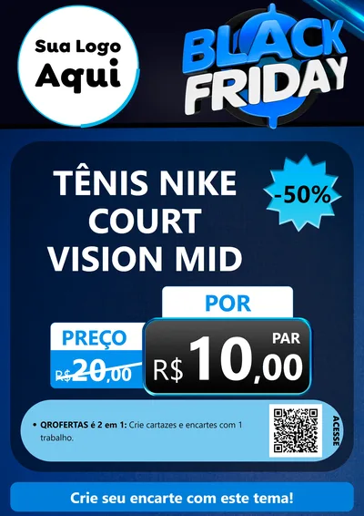 Modelo de Cartaz para Cartaz A4 Vertical com o tema Black Friday para Calçados