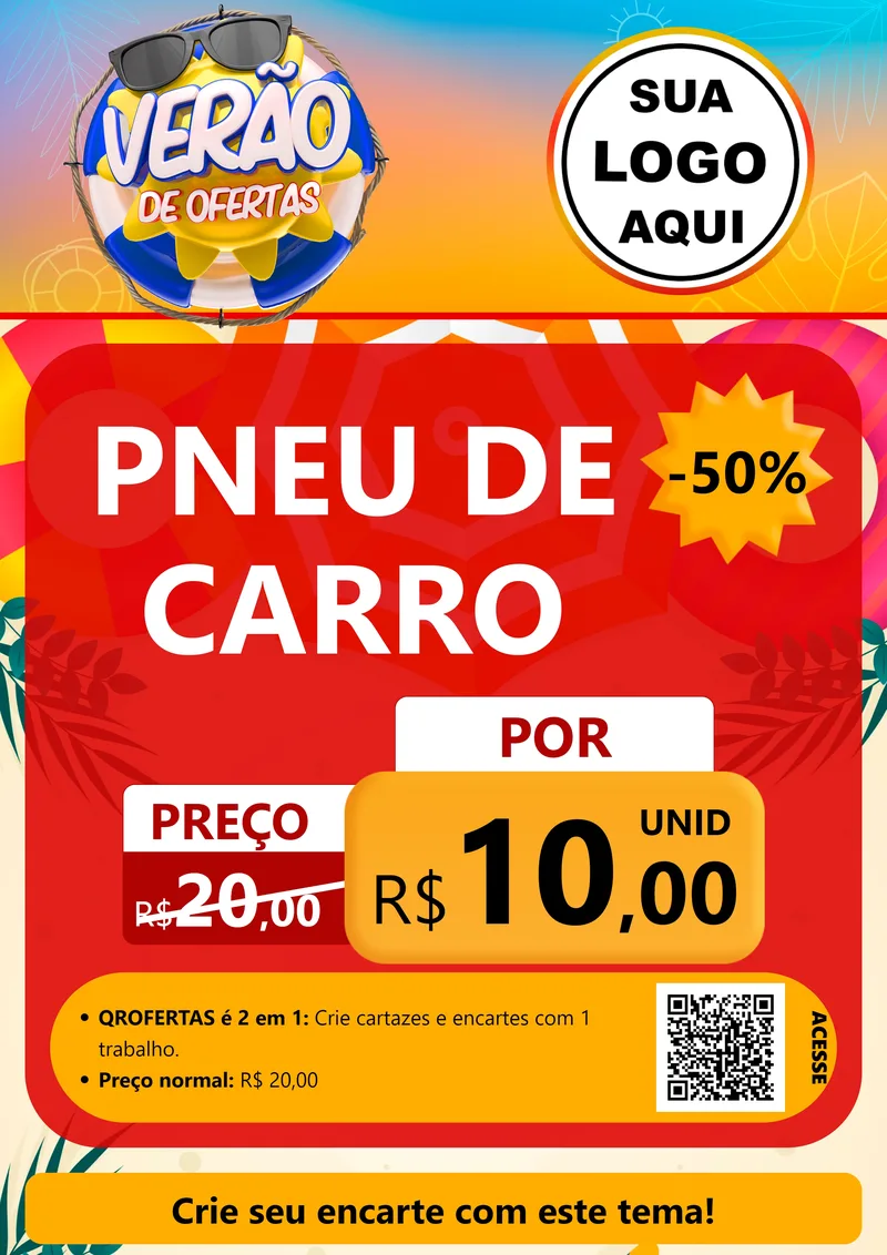 Modelo de Cartaz para Cartaz A4 Vertical com o tema Verão de Ofertas para Auto peças