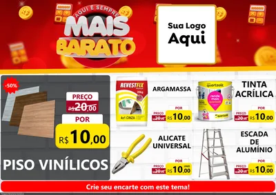 Modelo de Encarte para Encarte A4 Horizontal com o tema Mais Barato para Material para Construção