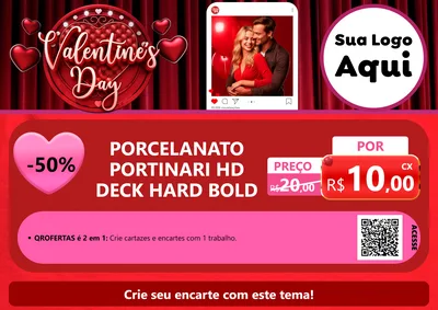 Modelo de Cartaz para Cartaz A4 Horizontal com o tema Valentine's Day para Pisos e revestimentos
