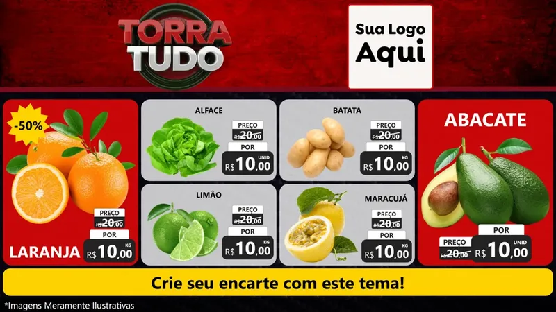 Modelo de TV para TV Horizontal com o tema Torra Tudo para Hortifrúti