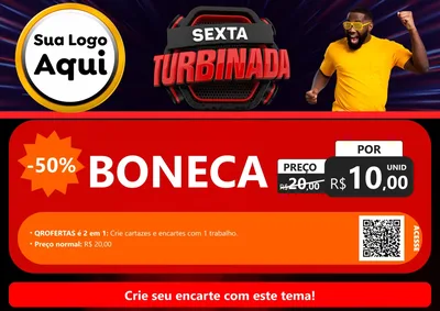 Modelo de Cartaz para Cartaz A4 Horizontal com o tema Sexta Turbinada para Brinquedos