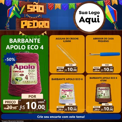 Modelo de Rede Social para Feed Facebook com o tema São Pedro para Armarinho e Aviamentos