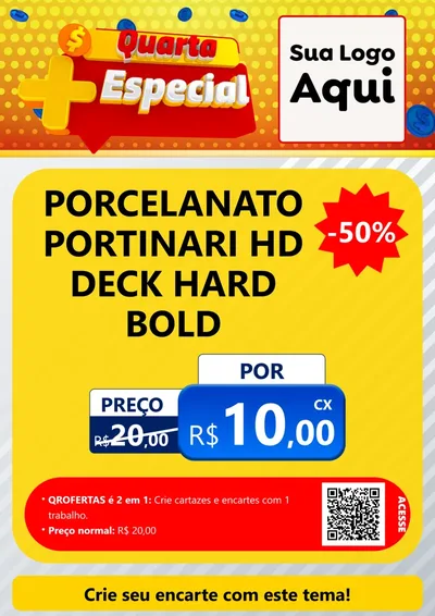 Modelo de Cartaz para Cartaz A4 Vertical com o tema Quarta Mais Especial para Pisos e revestimentos