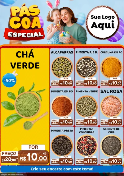 Modelo de Encarte para Encarte A4 Vertical com o tema Páscoa Especial para Produtos Naturais