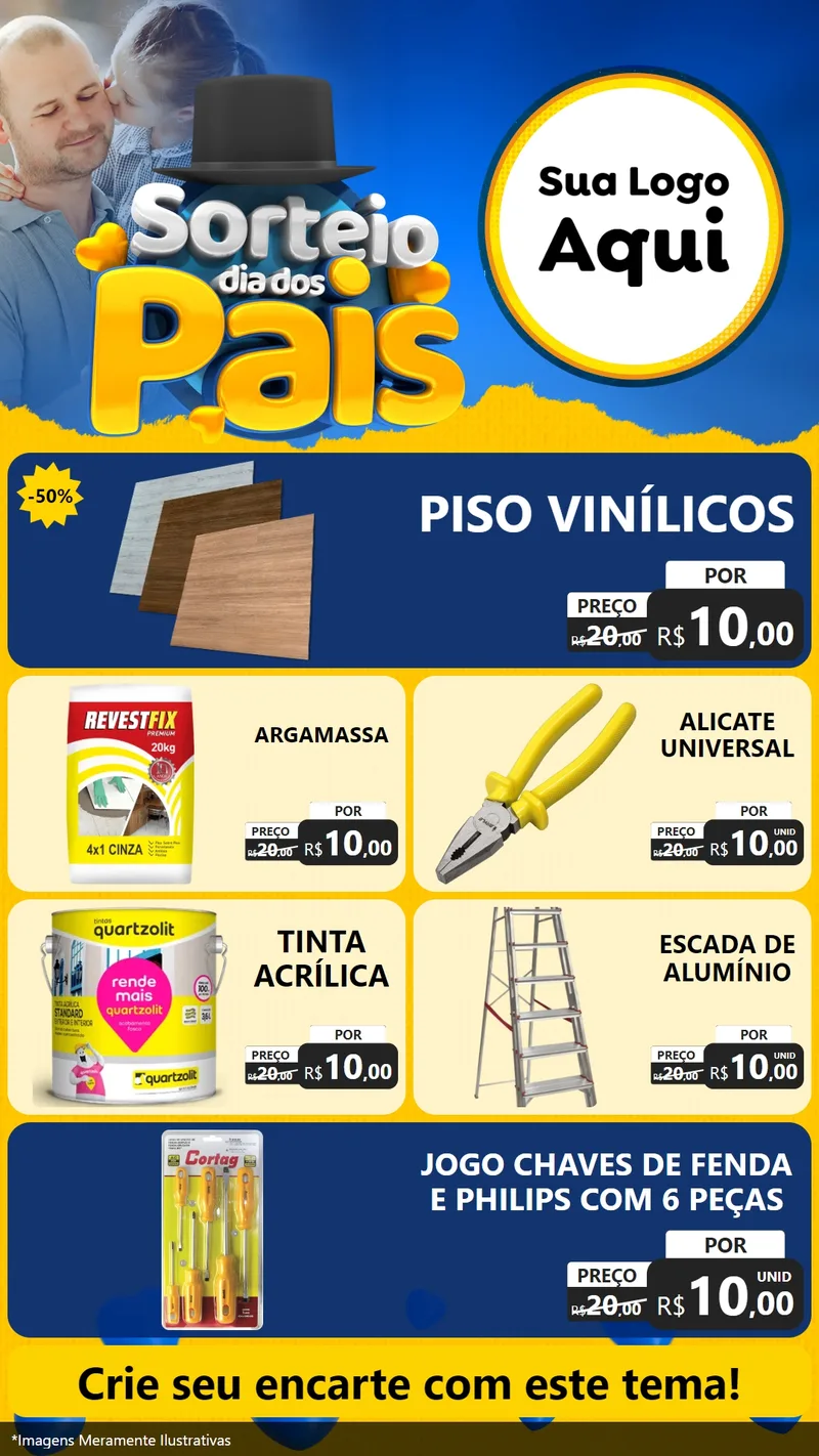 Modelo de TV para TV Vertical com o tema Sorteio Dia Dos Pais para Material para Construção