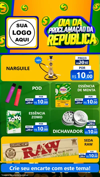 Modelo de TV para TV Vertical com o tema Dia Da Proclamação da República para Tabacaria