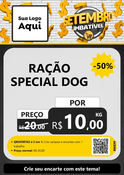 Modelo de Cartaz para Cartaz A4 Vertical com o tema Setembro Imbatível para Pet Shop