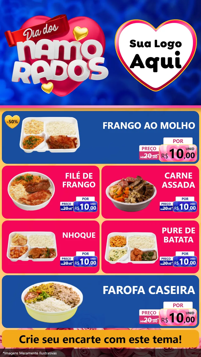 Modelo de TV para TV Vertical com o tema Dia dos namorados para Restaurante