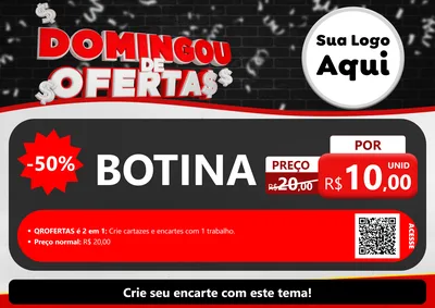 Modelo de Cartaz para Cartaz A4 Horizontal com o tema Domingou de Ofertas para Agropecuária
