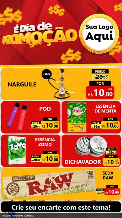 Modelo de TV para TV Vertical com o tema É Dia De Promoção para Tabacaria