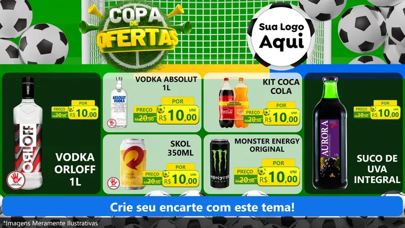 Modelo de TV para TV Horizontal com o tema Copa De Ofertas para Distribuidora de bebidas