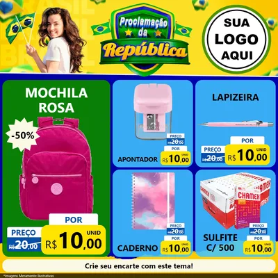 Modelo de Rede Social para Feed Facebook com o tema Proclamação da República para Papelaria