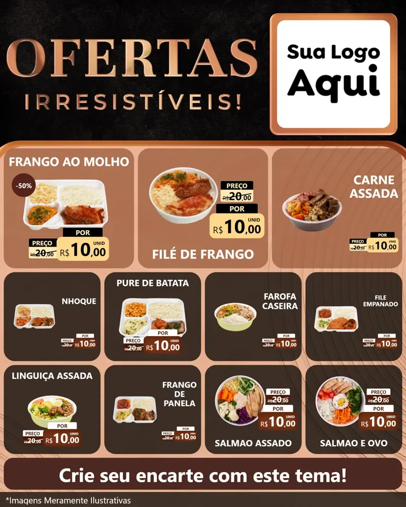 Modelo de Rede Social para Feed Instagram com o tema Ofertas Irresistíveis! para Restaurante