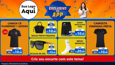 Modelo de TV para TV Horizontal com o tema Exclusivo do Aplicativo para Roupas e acessórios
