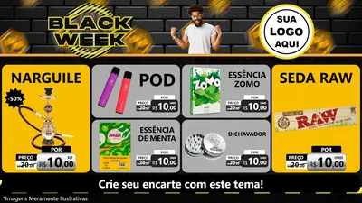 Modelo de TV para TV Horizontal com o tema Black Week para Tabacaria