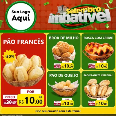 Modelo de Rede Social para Feed Facebook com o tema Setembro Imbatível para Padaria