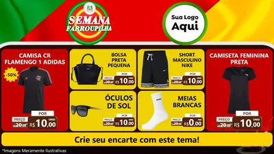 Modelo de TV para TV Horizontal com o tema Semana Farroupilha para Roupas e acessórios