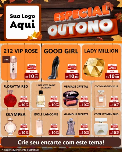 Modelo de Rede Social para Feed Instagram com o tema Especial Outono para Perfumes