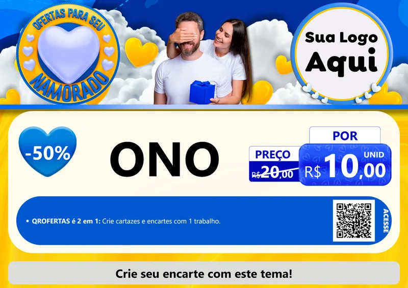 Modelo de Cartaz para Cartaz A4 Horizontal com o tema Ofertas Para Seu Namorado para Óticas