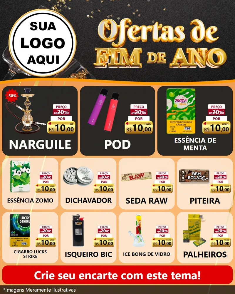 Modelo de Rede Social para Feed Instagram com o tema Ofertas de Fim de Ano para Tabacaria