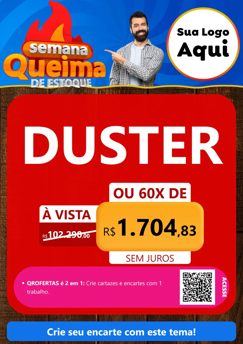 Modelo de Cartaz para Cartaz A4 Vertical com o tema Semana Queima de Estoque para Concessionaria de Carros