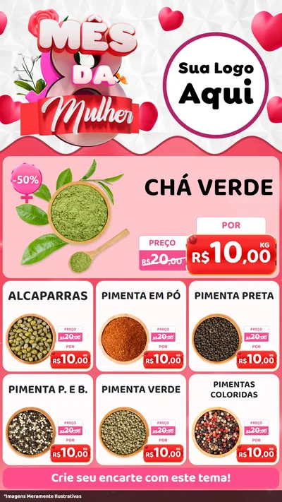 Modelo de Rede Social para Stories com o tema Mês da Mulher para Produtos Naturais