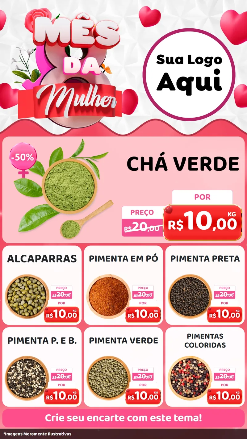 Modelo de Rede Social para Stories com o tema Mês da Mulher para Produtos Naturais