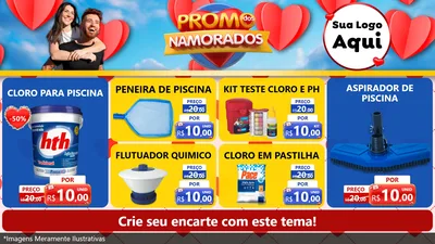 Modelo de TV para TV Horizontal com o tema Promo dos Namorados para Produtos para Piscina