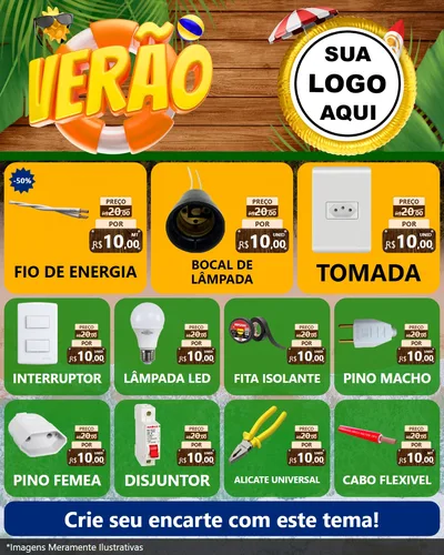 Modelo de Rede Social para Feed Instagram com o tema Verão para Materiais Elétricos