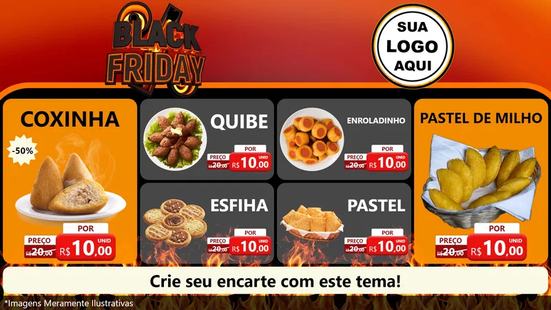 Modelo de TV para TV Horizontal com o tema Black Friday para Salgadaria