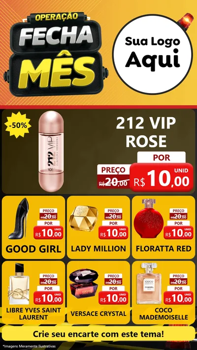 Modelo de Rede Social para Stories com o tema Operação Fecha Mês para Perfumes