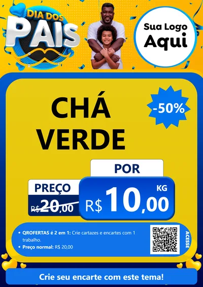 Modelo de Cartaz para Cartaz A4 Vertical com o tema Dia dos Pais para Produtos Naturais