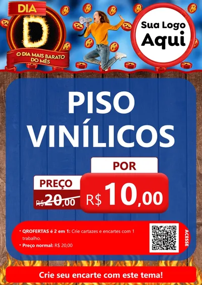 Modelo de Cartaz para Cartaz A4 Vertical com o tema Dia D - O Dia Mais Barato Do Mês para Material para Construção