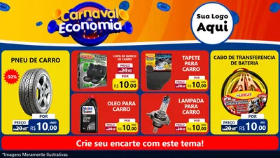 Modelo de TV para TV Horizontal com o tema Carnaval da Economia para Auto peças