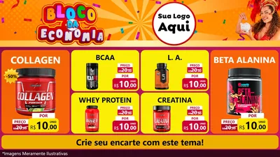 Modelo de TV para TV Horizontal com o tema Bloco da Economia para Suplementos alimentares